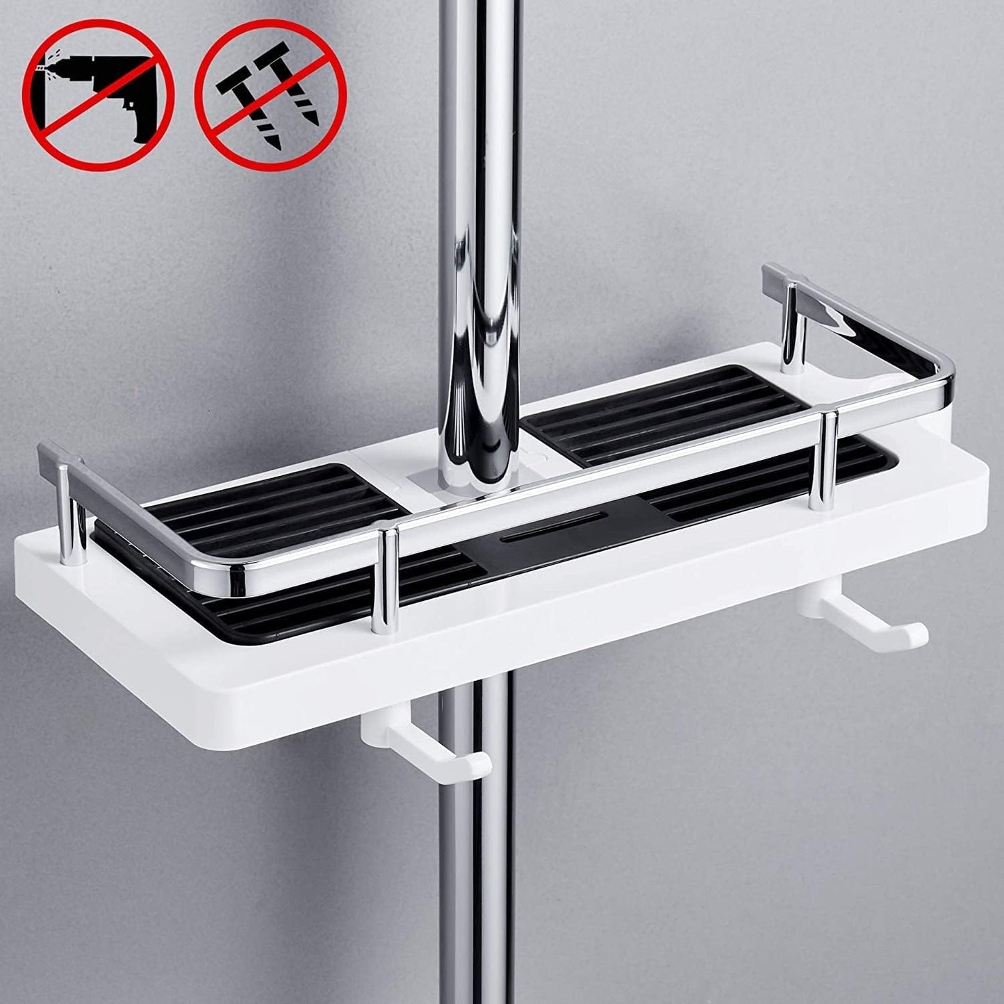 Estante de almacenamiento multifunción de baño sin perforaciones
