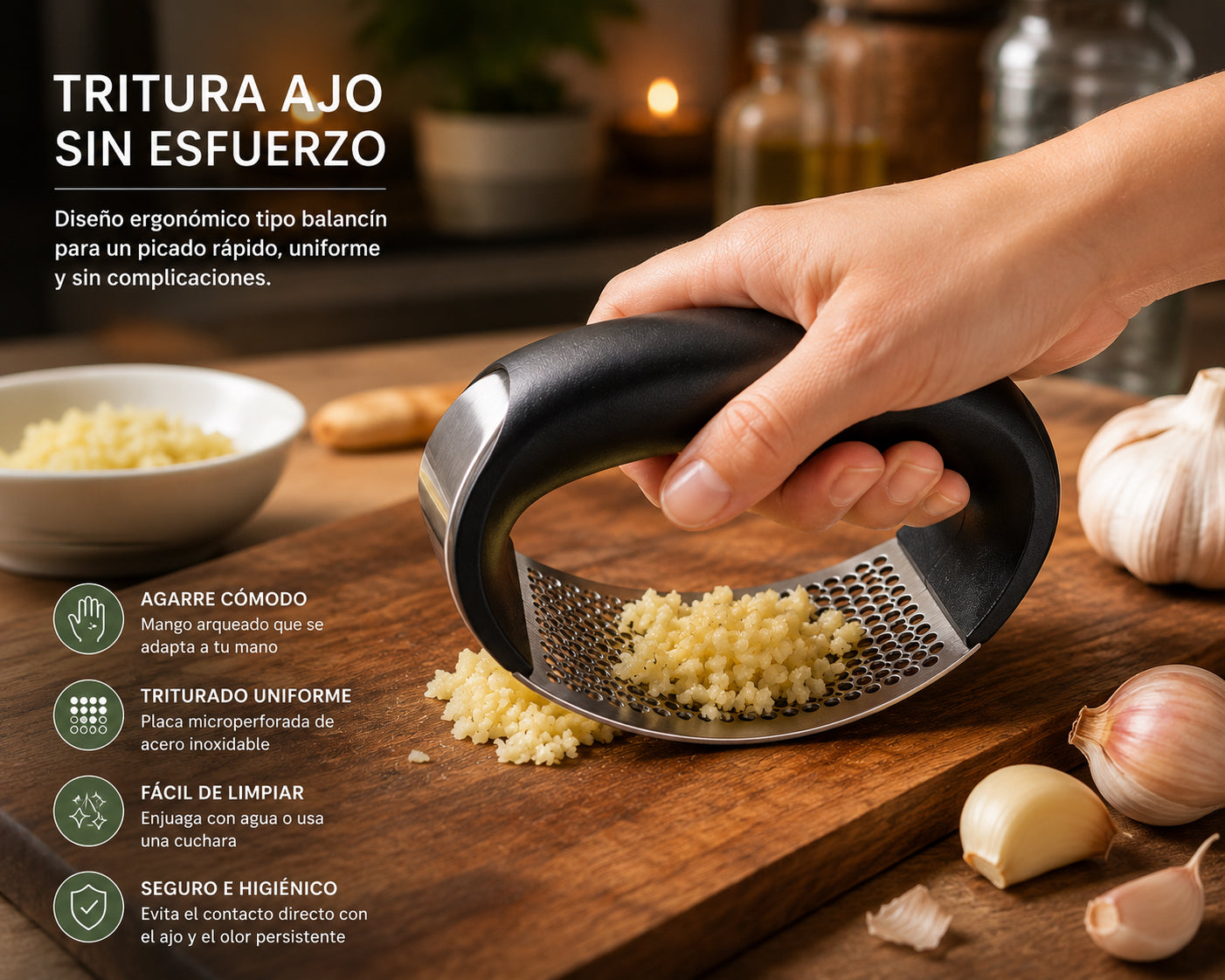 Prensa Ajos Acero Inoxidable