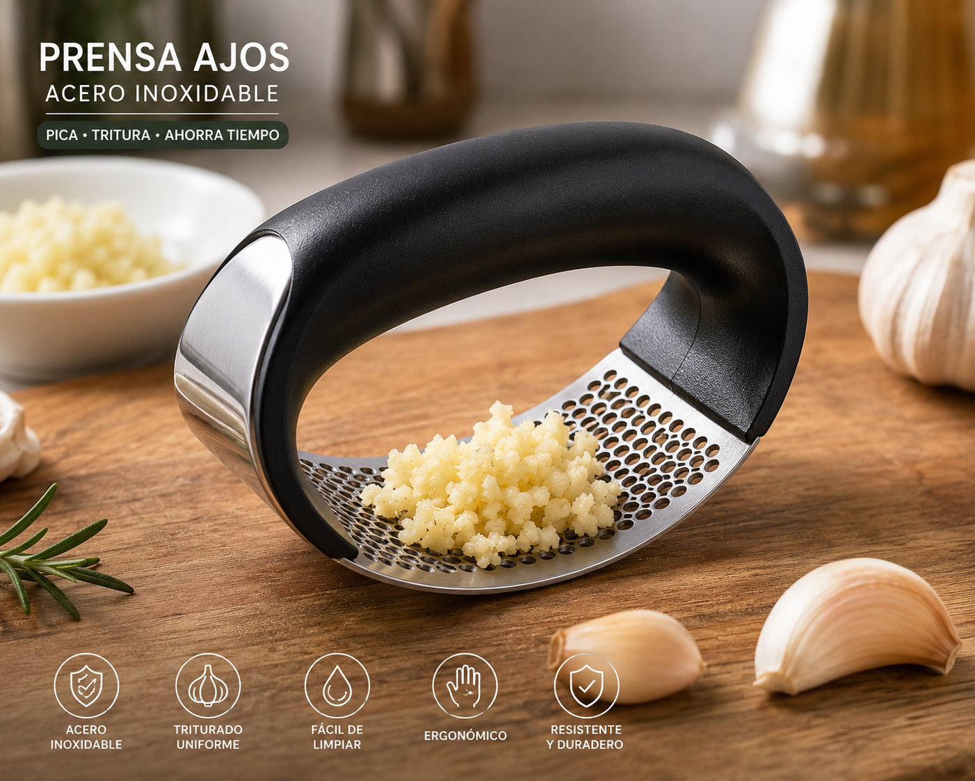 Prensa Ajos Acero Inoxidable